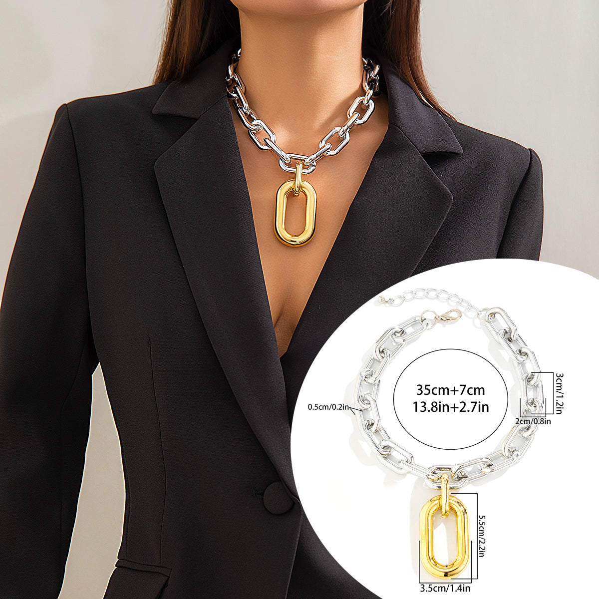 Wholesale Cross Chain Multi-layer Punk Alloy Necklaces